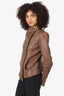 Helmut Lang Brown Leather Biker Jacket Size M