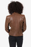 Helmut Lang Brown Leather Biker Jacket Size M