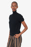 Louis Vuitton Black Cashmere Short Sleeve Turtleneck Sweater Size S