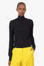 Louis Vuitton Black Cashmere "Dot" Long Sleeve Turtleneck With Back Zip Size M