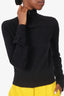Louis Vuitton Black Cashmere "Dot" Long Sleeve Turtleneck With Back Zip Size M