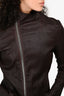 Rick Owen's Mahogany Leather 'Gary Jacket' Women's Size XL