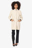 Prada Cream Suede Fur Lined Coat Size 40