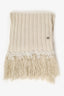 Pre-Loved Chanel™ Beige Cashmere Beaded Scarf