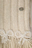 Pre-Loved Chanel™ Beige Cashmere Beaded Scarf