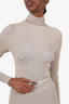 Gucci Beige Knit Ribbed Turtleneck Top Size S