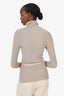 Gucci Beige Knit Ribbed Turtleneck Top Size S