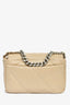 Pre-Loved Chanel™ Beige Goatskin Leather 'Chanel 19' Small Flap Shoulder Bag