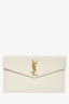 Saint Laurent Cream Leather 'Uptown' Pouch Clutch