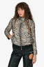 Moncler Gamme Rouge Leopard Print Down Short Puffer Jacket Size 0