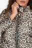 Moncler Gamme Rouge Leopard Print Down Short Puffer Jacket Size 0