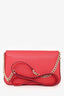 Jimmy Choo Red Leather Logo Palace Wallet On Chain