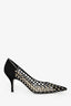 Rene Caovilla Black Suede Crystal Embellished Heels Size 35