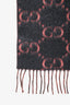 Gucci Pink/Purple Monogram Alpaca/Wool Scarf
