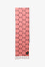 Gucci Pink/Purple Monogram Alpaca/Wool Scarf