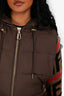 Sandro Brown Puff Zip Cropped Vest One Size