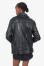 Acne Black Lambskin Biker Jacket Size 48