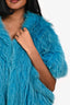 Vintage Blue Fur Scarf
