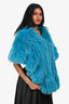 Vintage Blue Fur Scarf