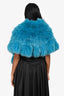 Vintage Blue Fur Scarf