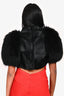 Vintage Black Racoon Fur/Ponyhair Calfskin Cropped Jacket Size M