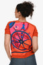 Hermès Orange Silk/Wool Graphic Printed V-Neck Top Size 36