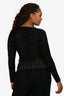 Roberto Cavalli Black Studded V Neck Long Sleeve Top Size 42