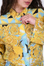 Versace Yellow/Blue Silk Baroque Print Shirt Dress Size 38
