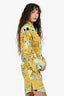 Versace Yellow/Blue Silk Baroque Print Shirt Dress Size 38