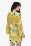 Versace Yellow/Blue Silk Baroque Print Shirt Dress Size 38