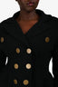 Sonia Rykiel Black/White Wool Asymmetrical Double Breasted Coat Size M