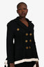 Sonia Rykiel Black/White Wool Asymmetrical Double Breasted Coat Size M