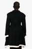 Sonia Rykiel Black/White Wool Asymmetrical Double Breasted Coat Size M
