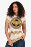 Versace Beige/Yellow Baroque Print Short Sleeve T-Shirt Size 40