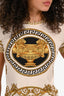 Versace Beige/Yellow Baroque Print Short Sleeve T-Shirt Size 40