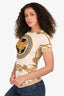 Versace Beige/Yellow Baroque Print Short Sleeve T-Shirt Size 40