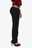 Class Roberto Cavalli Black Wool Waist Line Detail Straight Leg Pants Size 6 US
