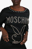 Moschino Black Studded Rabbit Dress Size 6 US