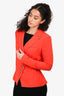 Smythe Red Shoulder Padded Button Detail Blazer Size 6 US