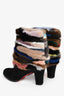 Christian Louboutin Multioloured Mink Black Suede 'Alexandra 70' Boots Size 37