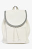 Brunello Cucinelli White Leather Monili Backpack