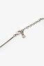 Pre-Loved Chanel™ 2012 Silver Toned Crystal Drop CC Pendant Necklace