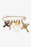 Dolce & Gabbana Gold Toned Safety Brooch with Charms