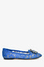 Dolce Gabbana Blue Lace Crystal Flats Size 36