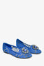 Dolce Gabbana Blue Lace Crystal Flats Size 36