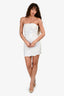 Retrofete White Sequin Scalloped Strapless Mini Dress Size S