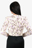 Zimmermann Beige/Purple Floral Print Corset Long Sleeve Cropped Top Size M