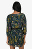 Diane von Furstenberg Green Silk Floral Print Mini Dress With Belt Size 2
