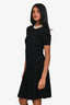 Sandro Black Faux Pearl Neckline Mini Dress Size 36 FR