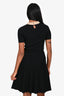 Sandro Black Faux Pearl Neckline Mini Dress Size 36 FR